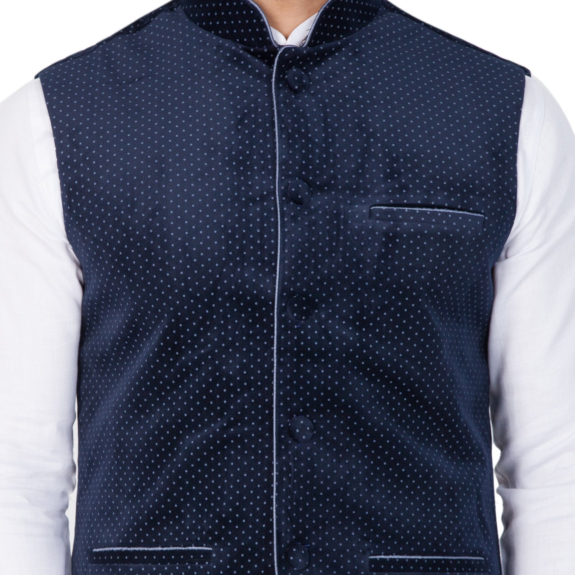 Men's White Cotton Kurta, Ethnic Jacket and Pyjama Set