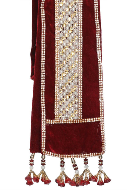 Men's Gold Cotton Silk Blend Kurta, Pyjama &amp; Dupatta Set
