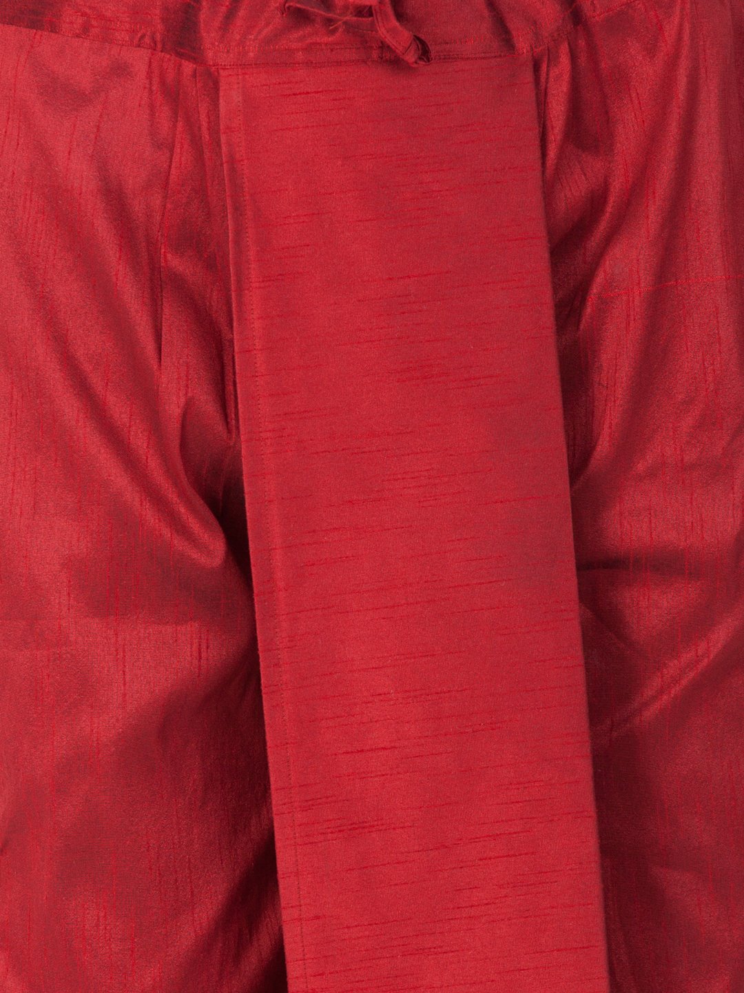 Men's White Cotton Silk Blend Kurta and Dhoti Pant Set