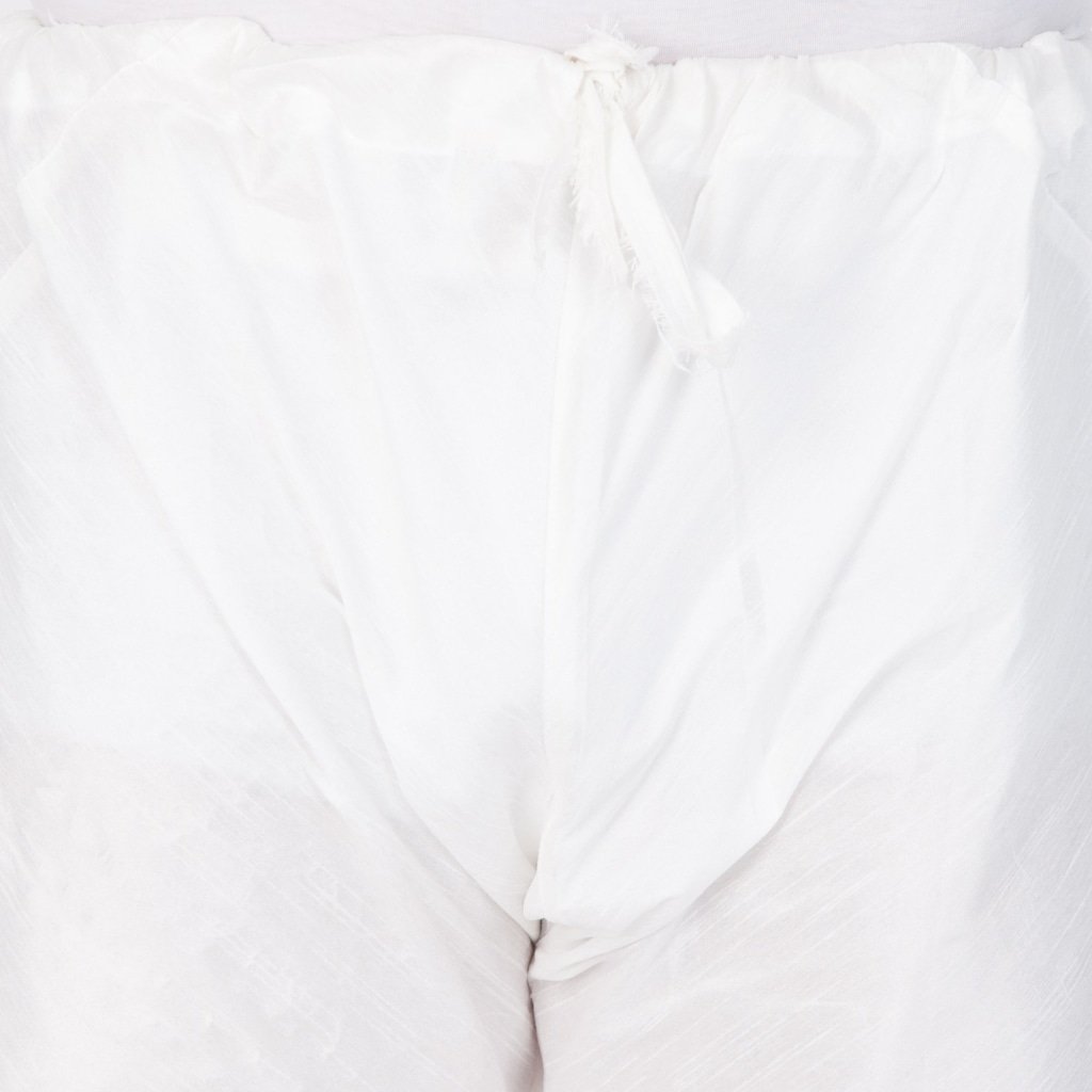 Men's White Cotton Silk Blend Kurta and Pyjama Set
