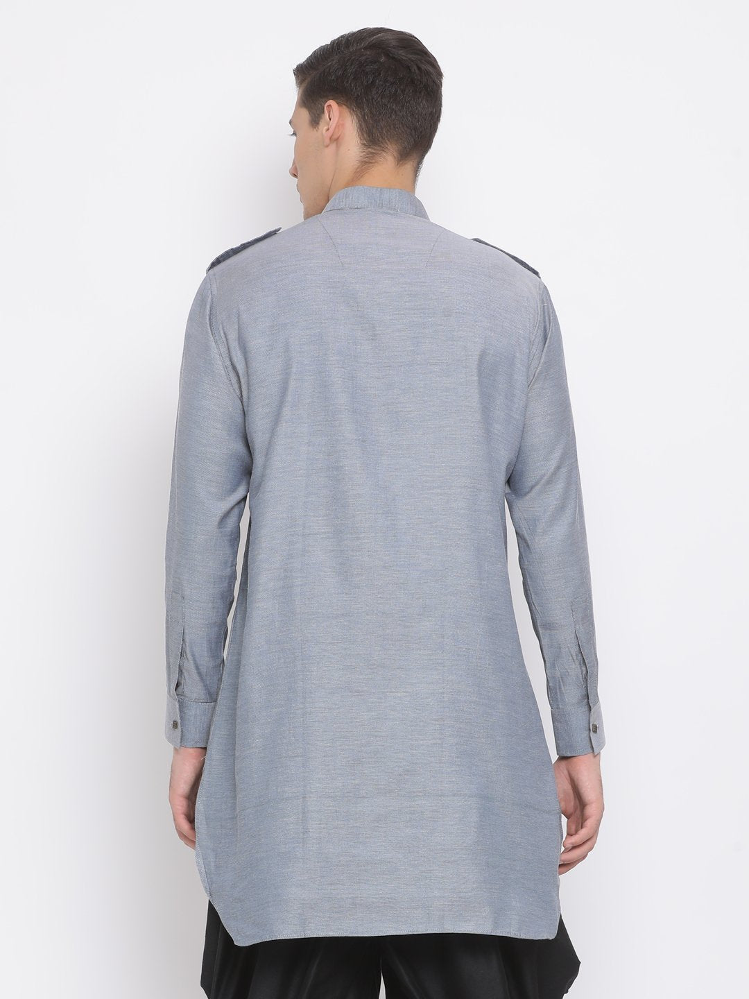 Men's Grey Cotton Kurta
