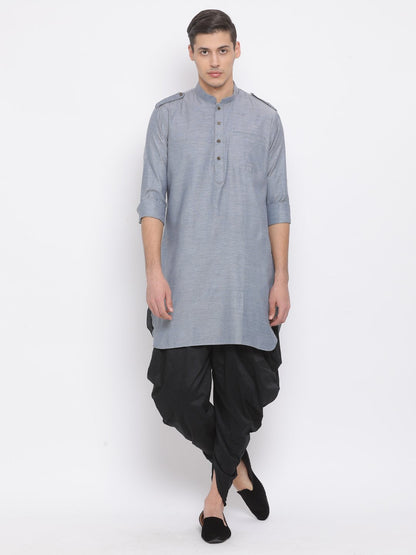 Men's Grey Cotton Kurta