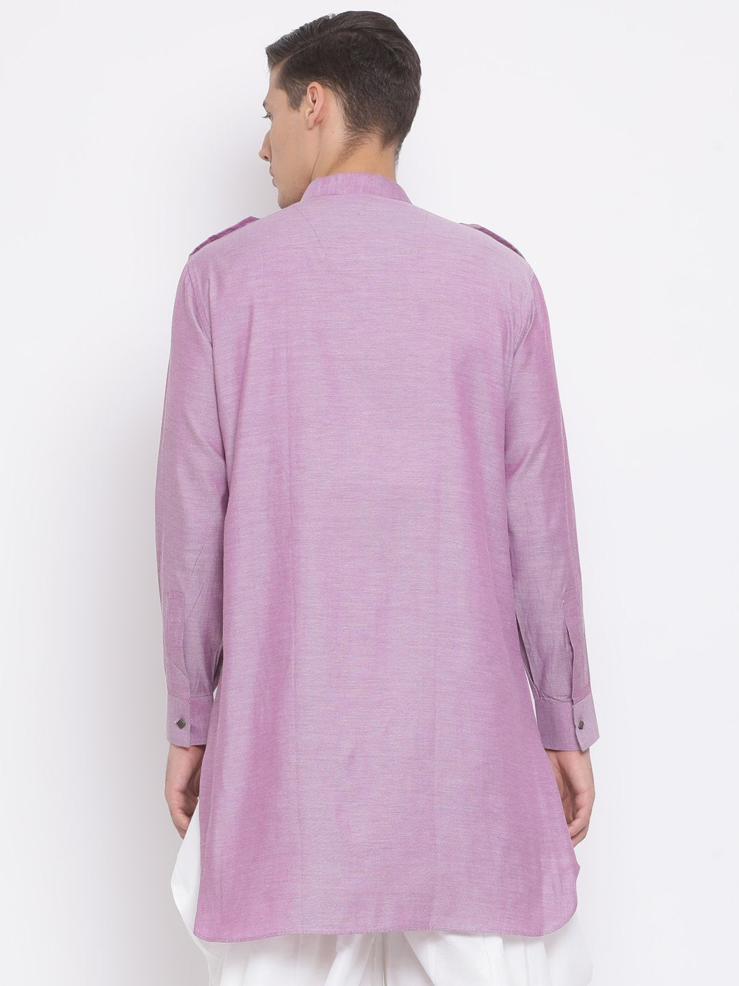 Men's Purple Cotton Kurta
