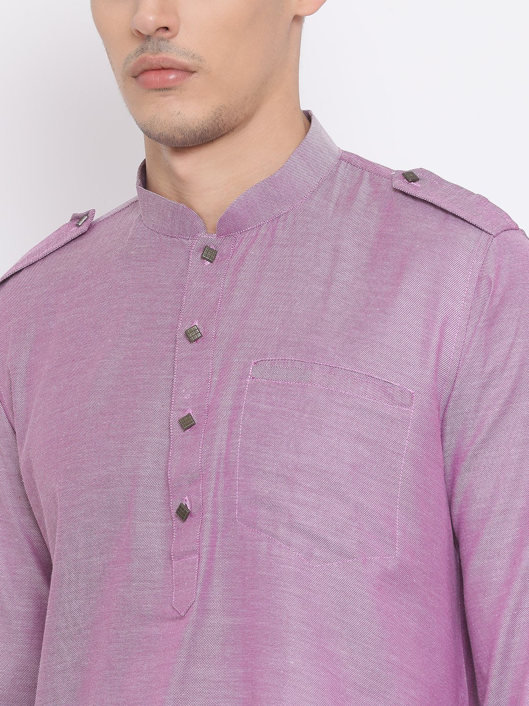 Men's Purple Cotton Kurta