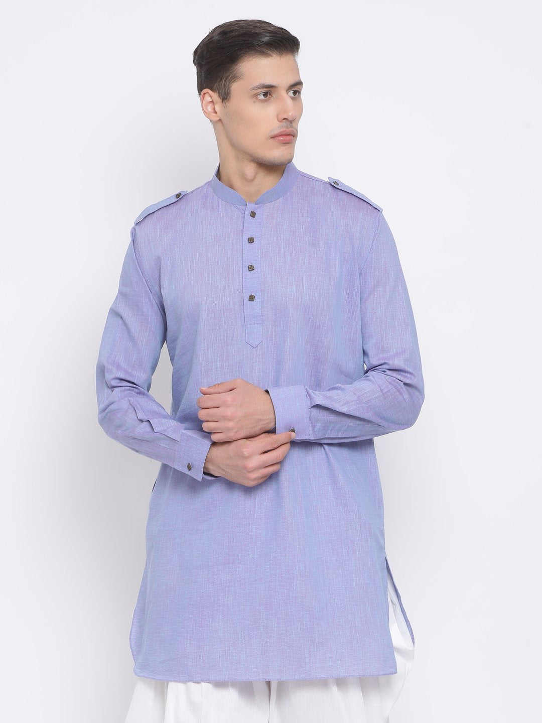 Men's Blue Cotton Kurta