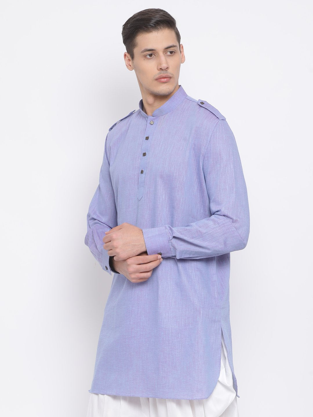 Men's Blue Cotton Kurta