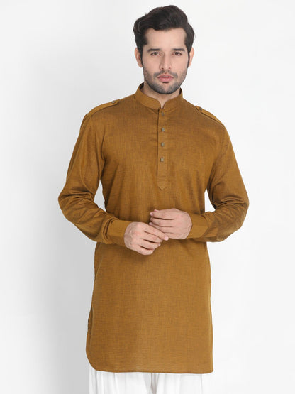 Men's Brown Cotton Kurta