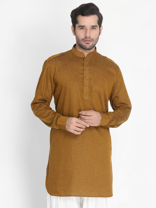 Men's Brown Cotton Kurta