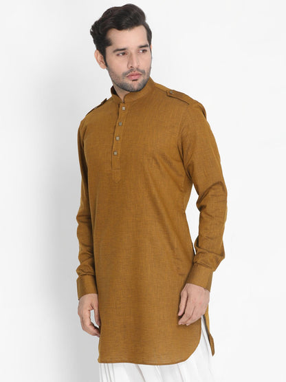 Men's Brown Cotton Kurta