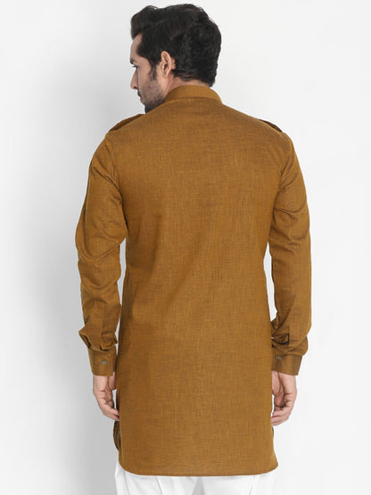 Men's Brown Cotton Kurta