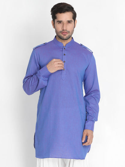 Men's Purple Cotton Kurta