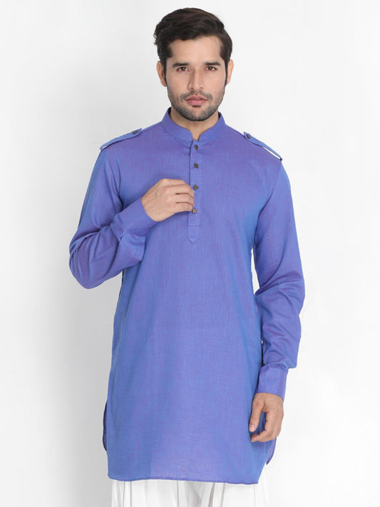 Men's Purple Cotton Kurta