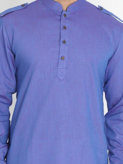 Men's Purple Cotton Kurta