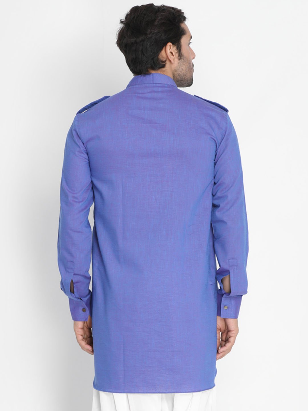 Men's Purple Cotton Kurta