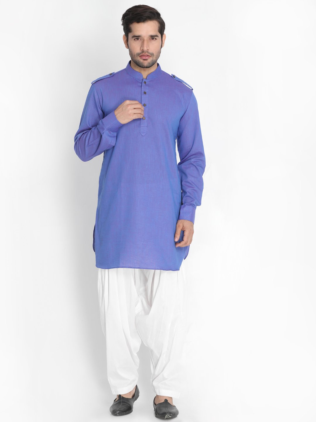 Men's Purple Cotton Kurta