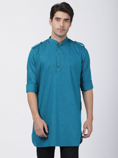 Men's Dark Green Cotton Kurta