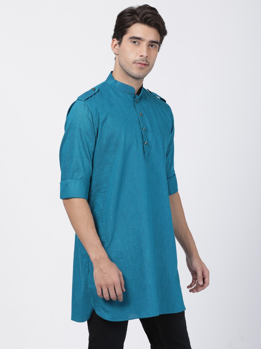 Men's Dark Green Cotton Kurta