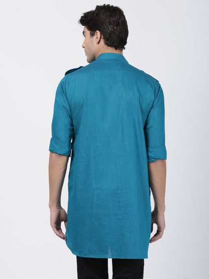 Men's Dark Green Cotton Kurta