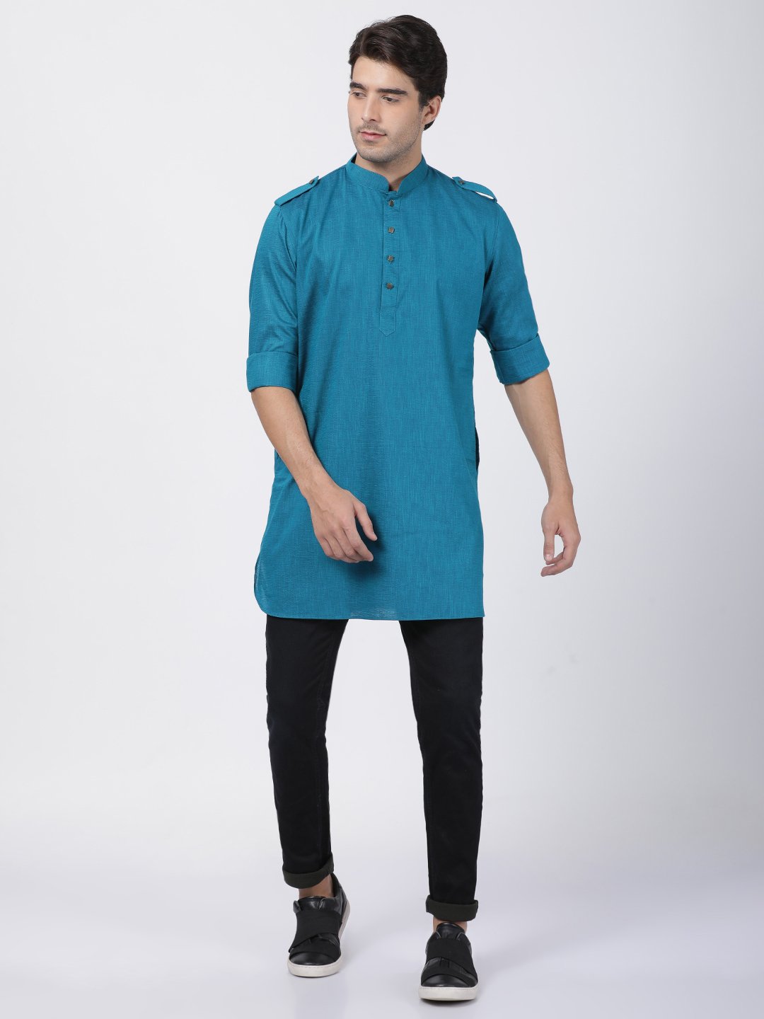 Men's Dark Green Cotton Kurta