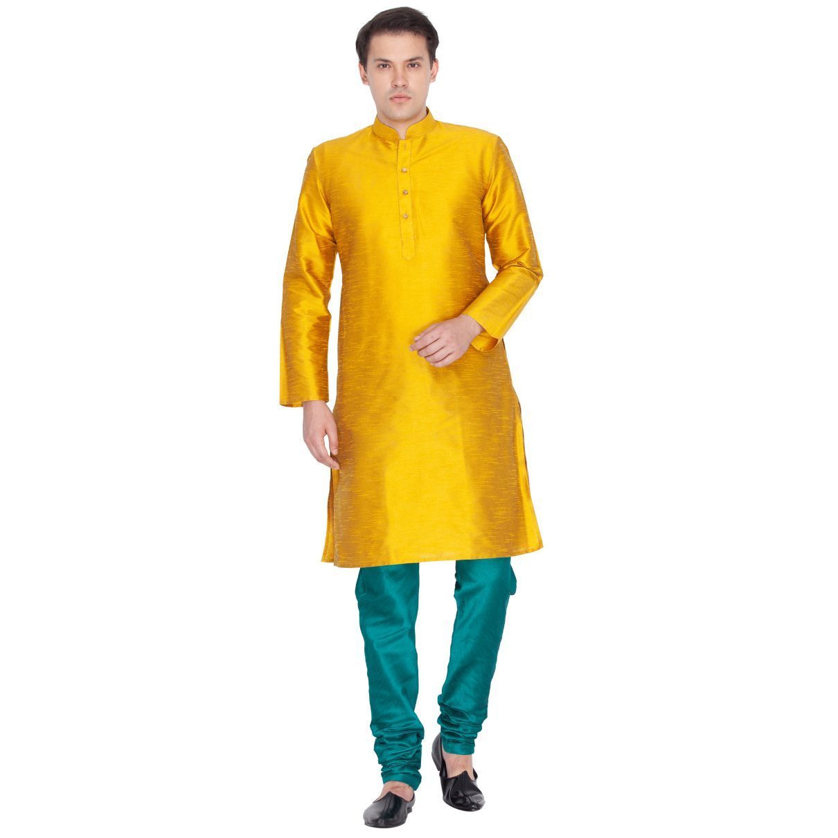 Men's Green Cotton Silk Blend Pyjama