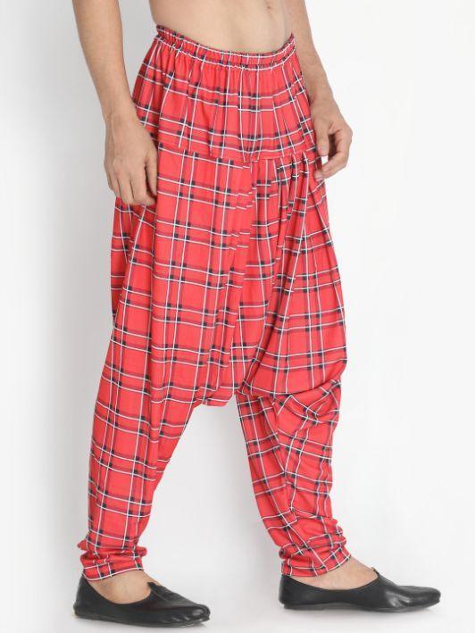 Men's Red Cotton Lycra Pyjama