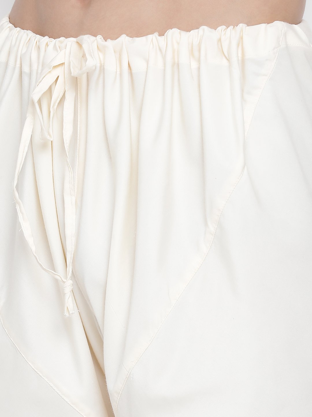 Men's White Cotton Silk Blend Pyjama