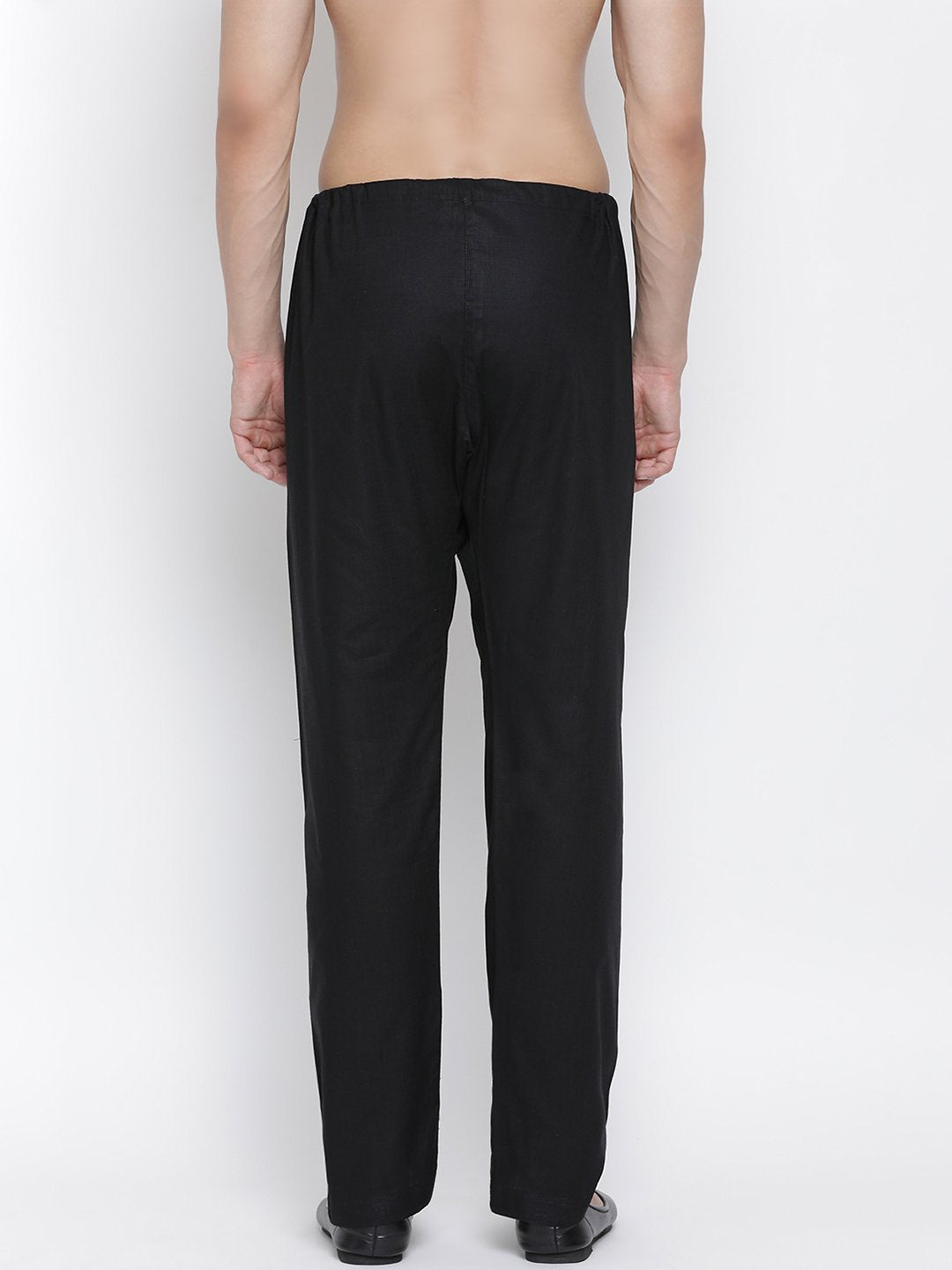 Men's Black Cotton Silk Blend Pyjama