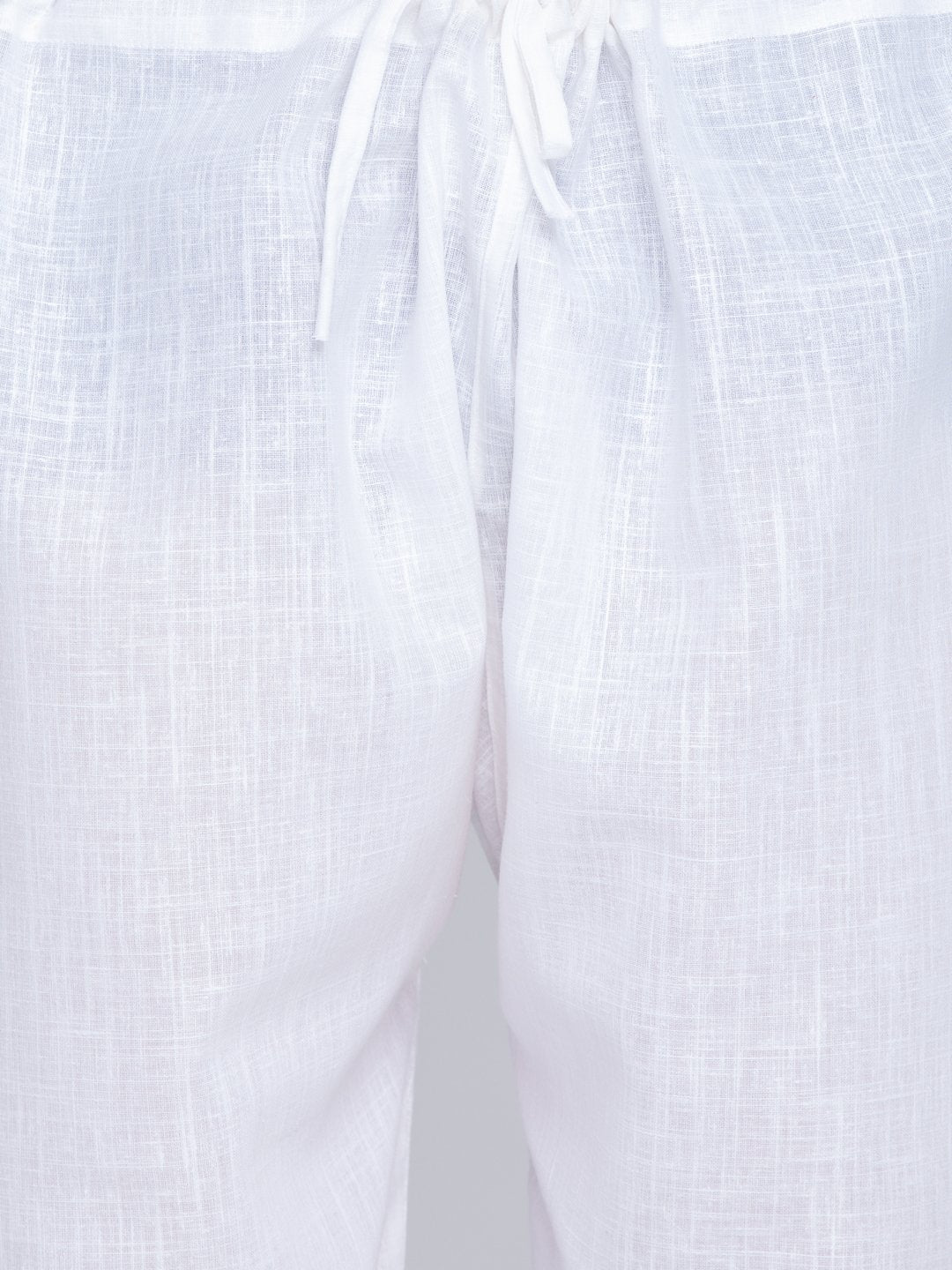 Men's White Cotton Blend Pathani Suit Set