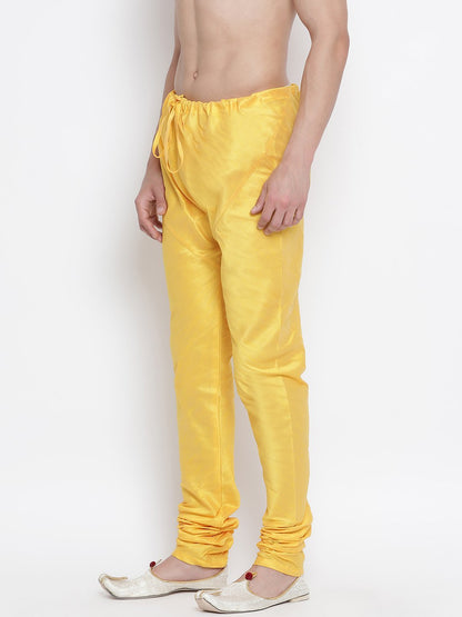 Men's Yellow Cotton Silk Blend Pyjama