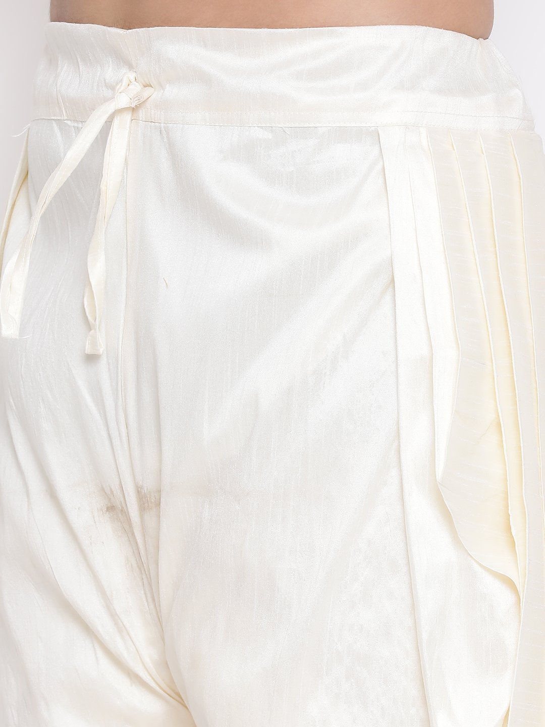 Men's Cream Solid Dhoti Pant