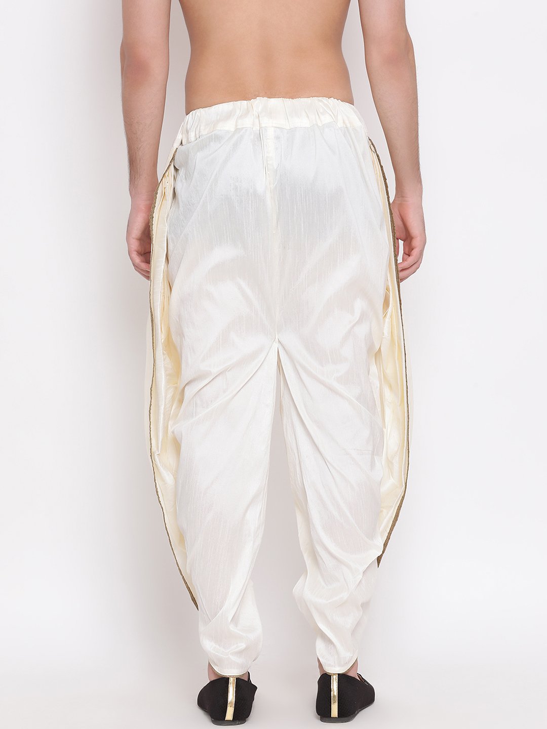 Men's Cream Solid Dhoti Pant