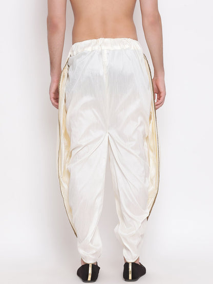 Men's Cream Solid Dhoti Pant