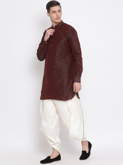 Men's Cream Solid Dhoti Pant