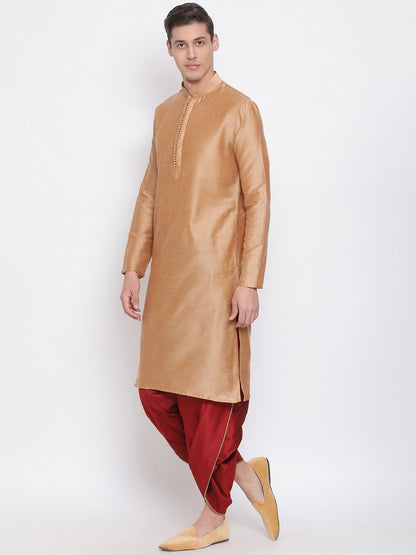 Men's Maroon Solid Dhoti Pant