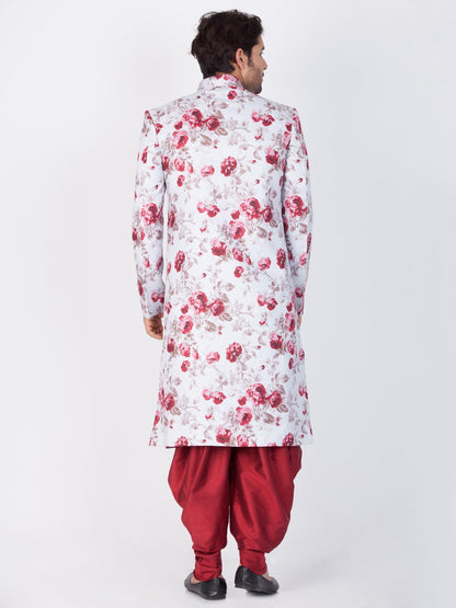 Men's Multicolor Cotton Blend Sherwani Set