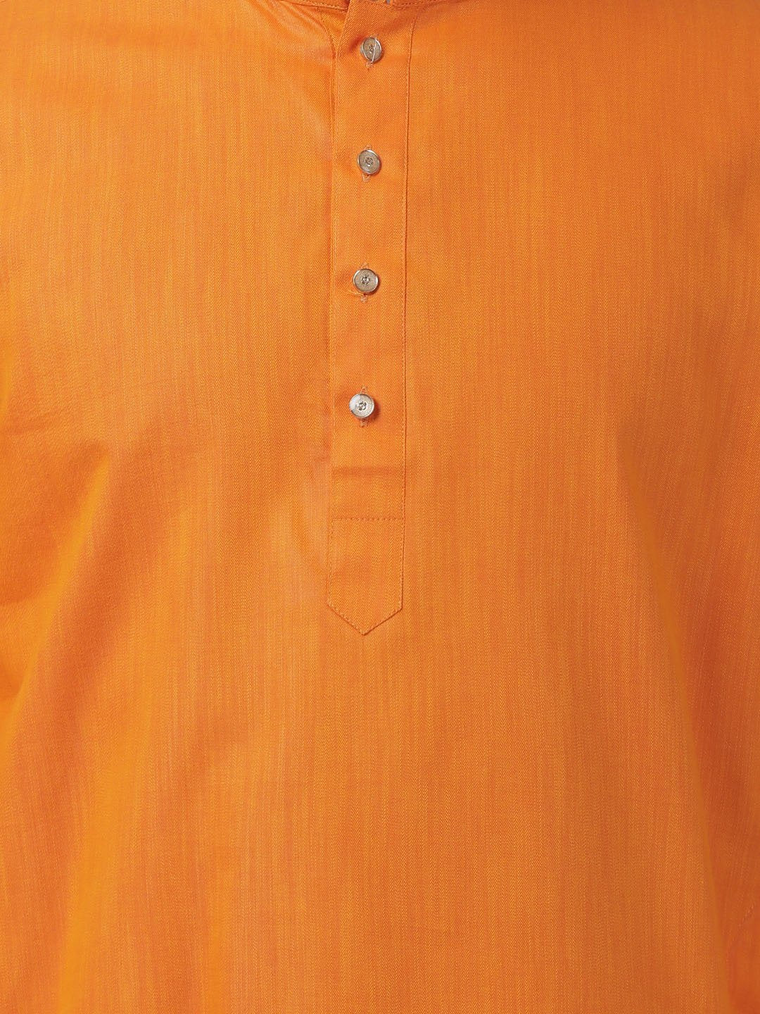 Men's Orange Cotton Kurta and Dhoti Pant Set