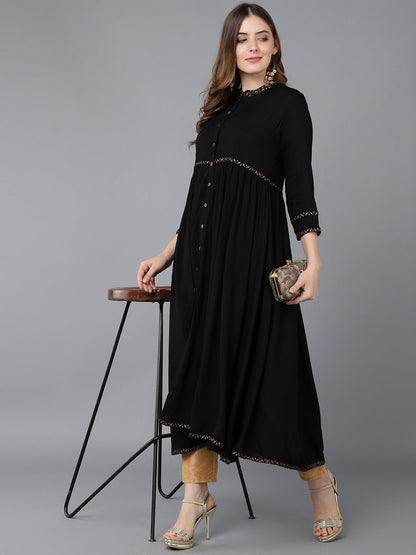 Women's Viscose Rayon Solid Kurta