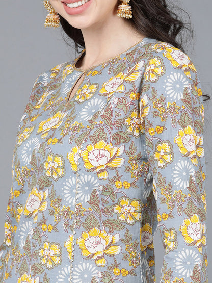 Women's Ahika Cotton Blend Floral Printed Kurta