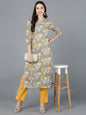 Women's Ahika Cotton Blend Floral Printed Kurta