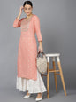 Women's Cotton Blend Geometric Printed Kurta