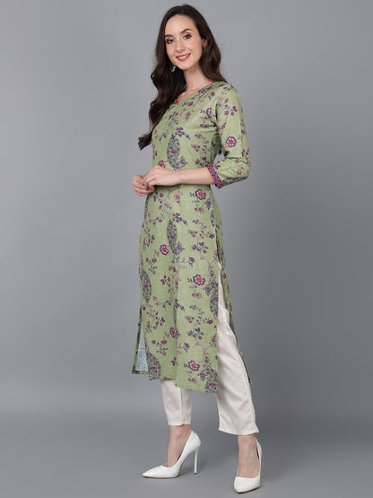 Women's Poly Silk Abstract Printed Kurta