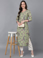 Women's Poly Silk Abstract Printed Kurta