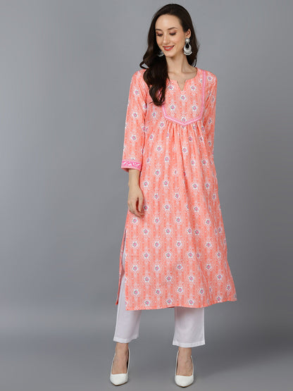 Women's Poly Silk Abstract Printed Kurta