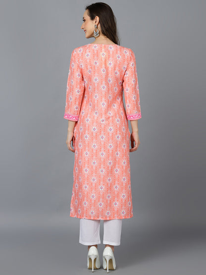 Women's Poly Silk Abstract Printed Kurta