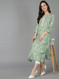 Women's Poly Silk Geometric Printed Kurta