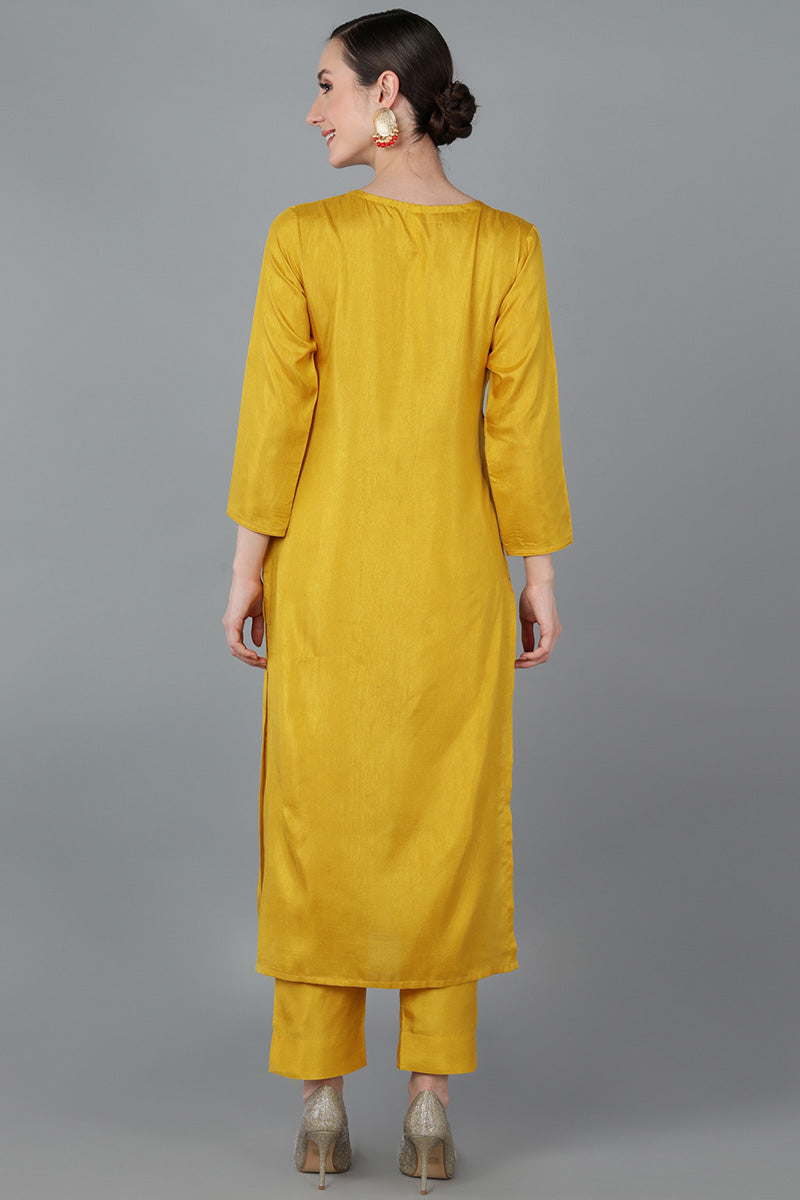 Women's Silk Blend Ethnic Motifs Kurta