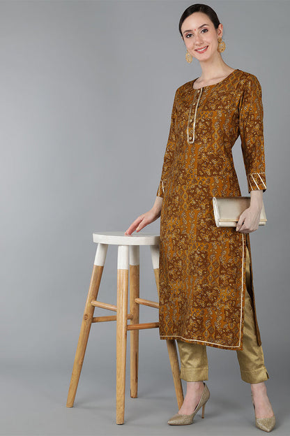 Women's Chanderi Silk Ethnic Printed Kurta
