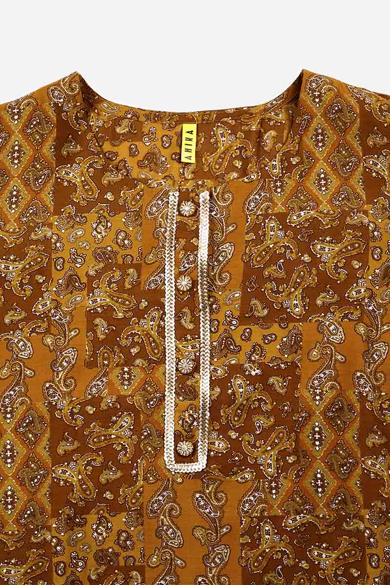 Women's Chanderi Silk Ethnic Printed Kurta