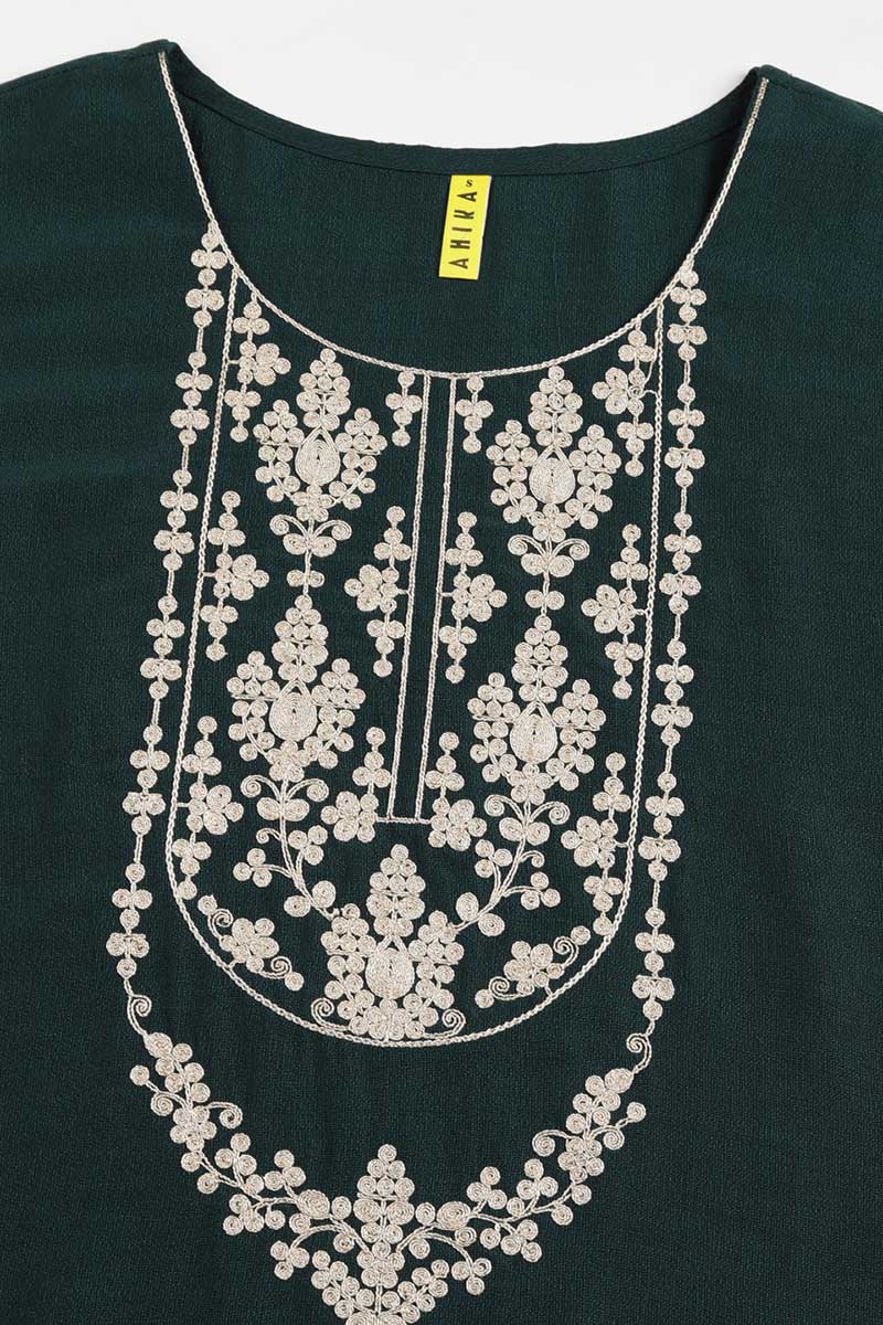 Women's Silk Blend Embroidered Kurta