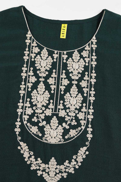 Women's Silk Blend Embroidered Kurta